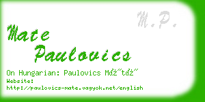 mate paulovics business card